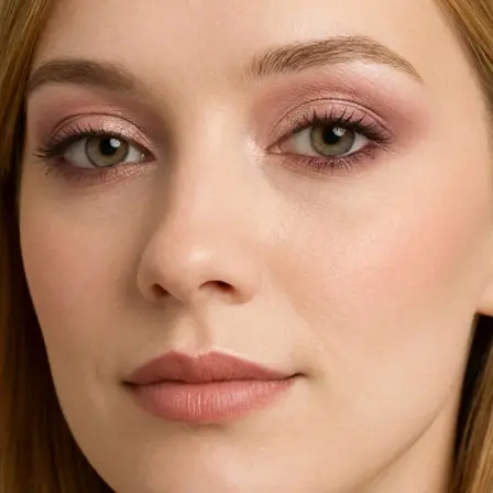 Woman wearing an eye makeup look rendered on her own selfie by BeautySpark
