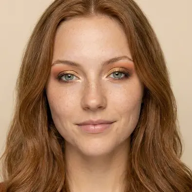 Woman wearing an eye makeup look rendered on her own selfie by BeautySpark