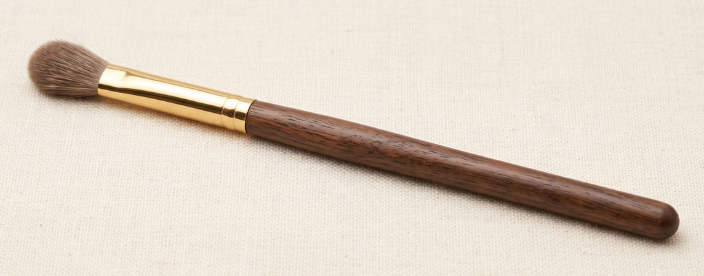 Small dome-shaped fluffy blending brush for all-over eye diffusion