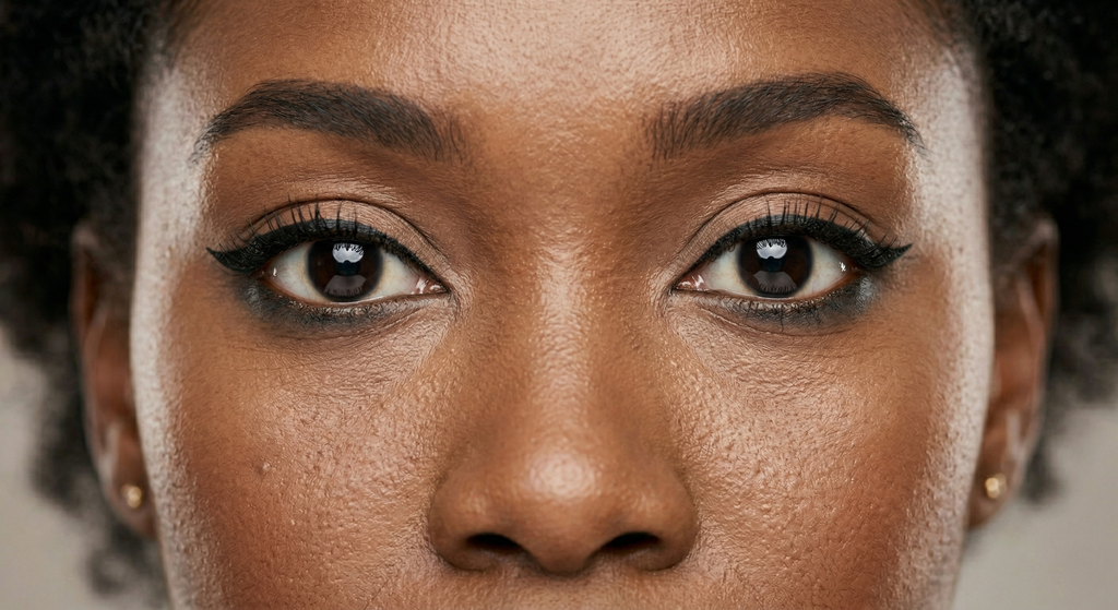 Eyeliner technique for upturned eyes