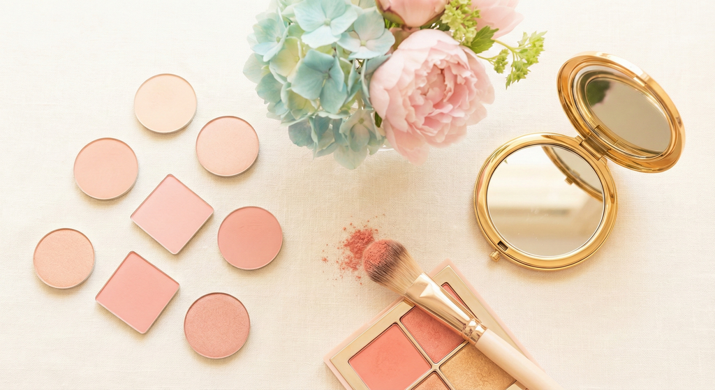 Light Spring color palette with warm, light makeup colors