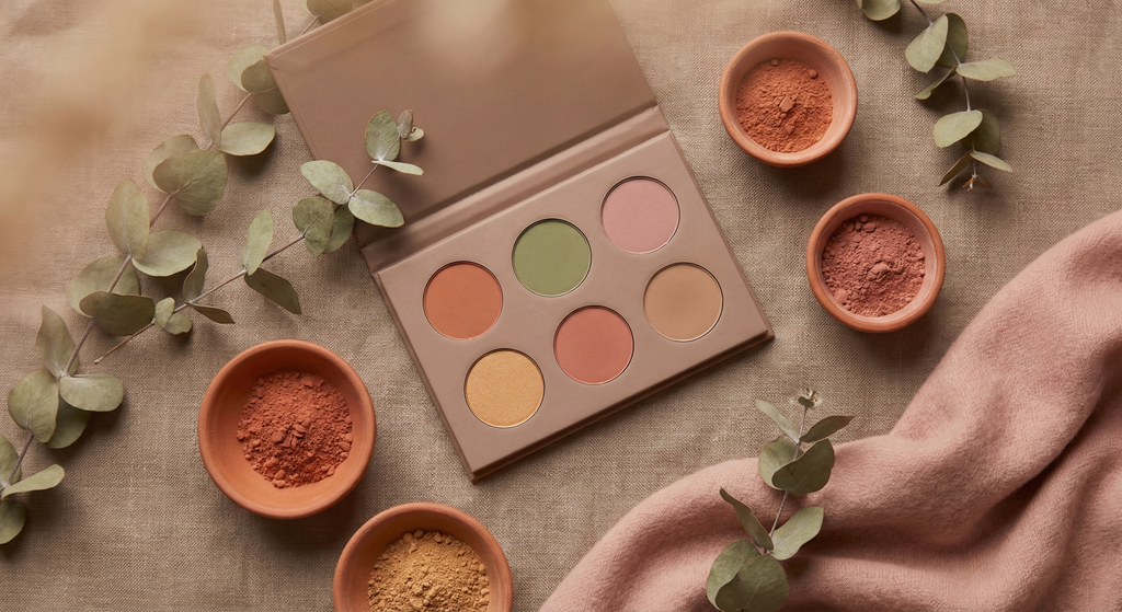 Soft Autumn color palette with warm, muted makeup colors