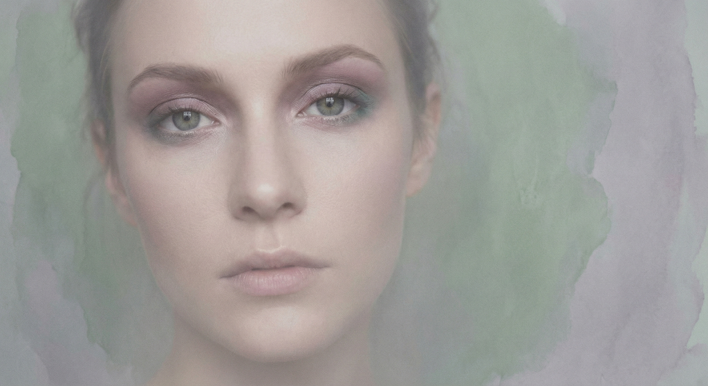 Soft Summer color palette with muted, cool makeup colors